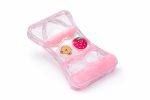 Cute Pink Liquid Sand Timer Toy | Bear & Strawberry Sensory Hourglass (Clear Acrylic) - Image 2